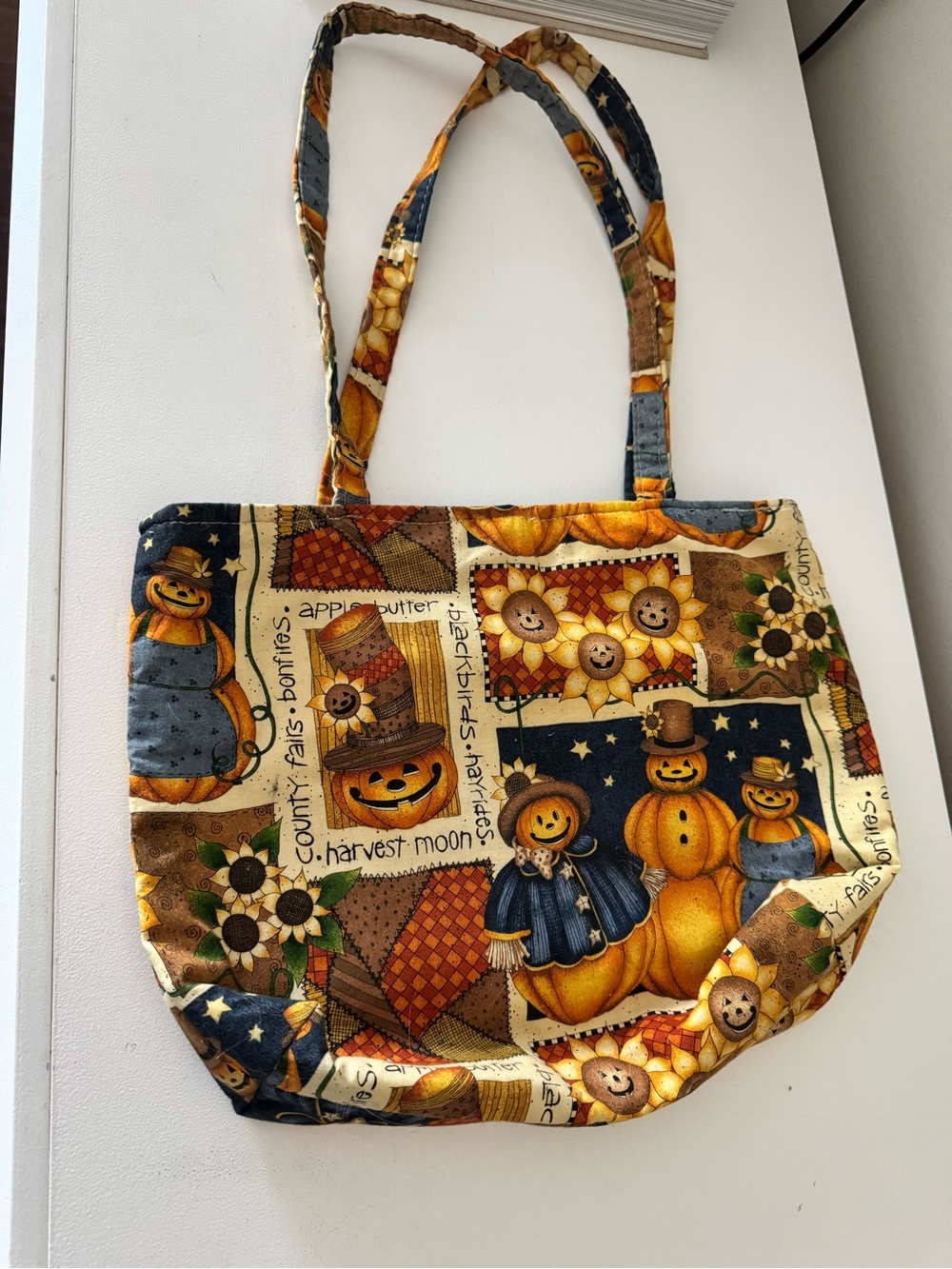 Vintage Handmade Cottage Halloween Small Tote